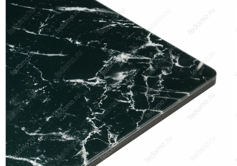 Стол на тумбе Woodville Иматра мрамор черный / черная шагрень / камень 462404