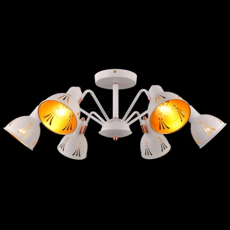 Люстра потолочная Natali Kovaltseva Favorit, 6 плафонов, белый с медью