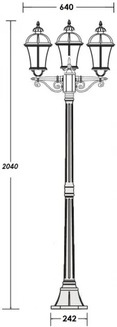 Наземный фонарь Oasis Light ROMA L 95208LB Gw (220V, IP44)