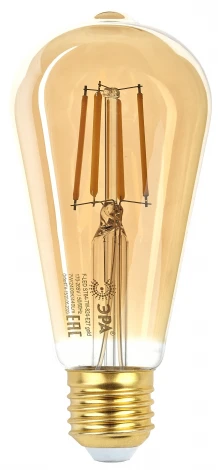 Лампочка светодиодная филаментная E27 7W ЭРА F-LED ST64-7W-824-E27 gold