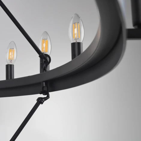 Подвесная большая люстра ярусная Citilux Смитсон CL470254 (220V, на цепи, свеча, круглые, под старину, кольцо)