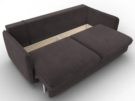 Диван прямой Лига-064 НПБ (ДСП/Дерево/Велюр/Коричневый) Лига Диванов 134779