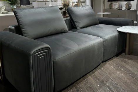 Диван трехместный Turin(2 секции) с мех т.серый велюр Colt1003 255*120**68см Garda Decor