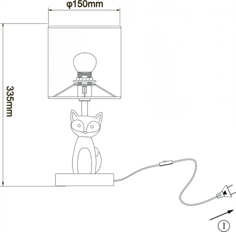Настольная лампа Escada Animal 10166/L Fox 1х40Вт Е14, керамика/ткань, оранжевый/белый/орнамент лисички (для детской, 220V, выключатель, животные, для девочки)