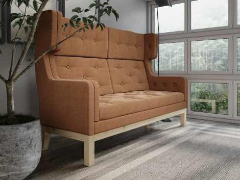 Диван Arsko Айверс Хай Сосна рогожка коричневая