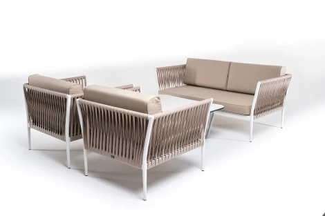 "Касабланка" лаунж-зона плетеная из роупа 4-местная, цвет серо-коричневый 4SIS арт.УТ-00007280