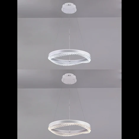 Подвесной светильник светодиодный Natali Kovaltseva Sad Queen INNOVATION STYLE 83126 PETEROLJA с пультом ДУ, моб. приложением 120W, белый, LED (регулировка яркости, 220V, на тросе, круглые, кольцо)