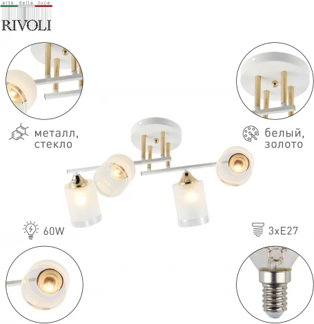 Потолочная люстра на штанге Rivoli Georgiana 9144-203 (220V)