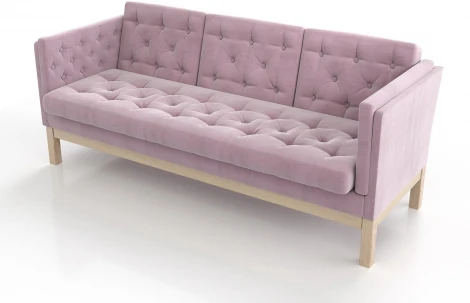 Диван Arsko Айверс Б сосна розовый шенилл