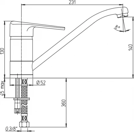 Смеситель Paini Cooper 80CR583KM для кухонной мойки
