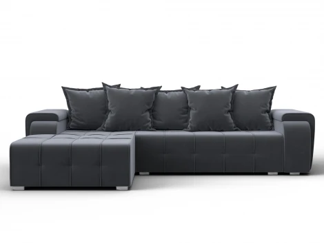 Диван угловой Лига-121 левый угол (ДСП,Брус,Велюр/Серый) Лига Диванов 137348L