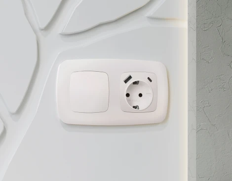 Лицевая панель Ambrella Volt OMEGA (Жемчуг) заглушка для суппорта QUANT OP2160