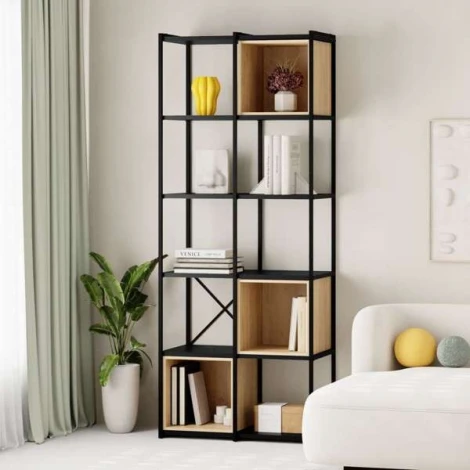 Стеллаж прямой VALE MIDI BOOKCASE LEVE (Черный) арт.LEV01099