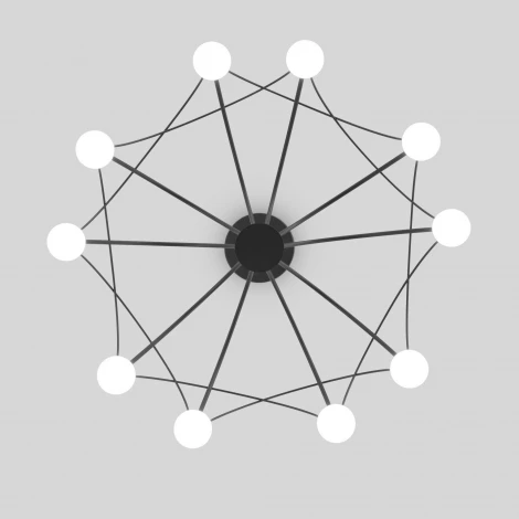 Подвесная люстра Eurosvet Ragno 90034/10 LED черный (220V, на проводе, шарики)