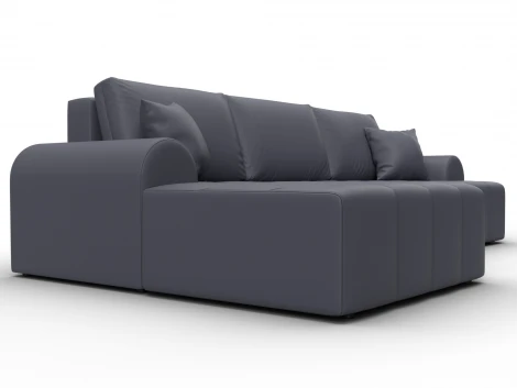 Диван угловой Лига-080 угол левый (ДСП/Пластик/Экокожа/Серый) Лига Диванов 134754L