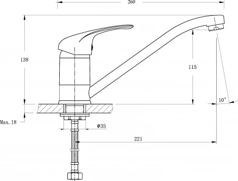 Смеситель Rush Corsica CO4240-27 для кухонной мойки