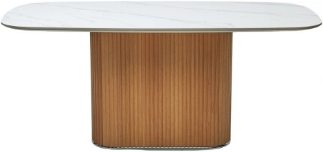 Стол M-City TAMPA 180 цвет БЕЛЫЙ МРАМОР M326, керамика / Каркас OAK