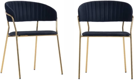 Комплект из 2-х стульев Turin чёрный с золотыми ножками Bradexhome арт.FR 0797P