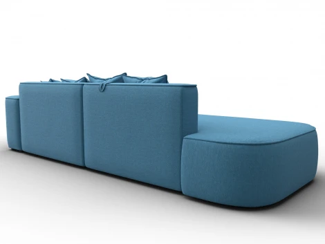 Диван угловой Лига-065 угол правый (ДСП/Пластик/Рогожка/Голубой) Лига Диванов 129800