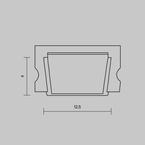 Рассеиватель для профиля 15×06 черный, 2 м Maytoni 642021