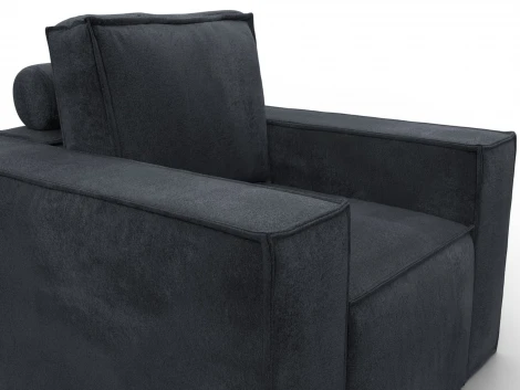 Кресло Лига-081 НПБ (ДСП,Велюр/Темно-серый) Лига Диванов 134992