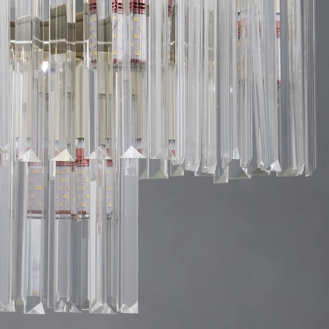 Подвесная люстра ILLUMICO IL3357-6+3PSQ-24 GD LYRA (220V, хрусталь, на цепи)