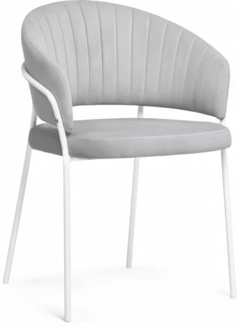 Стул на металлокаркасе Лео (Лео серый brandy light 22 / белый) Woodville арт.592485