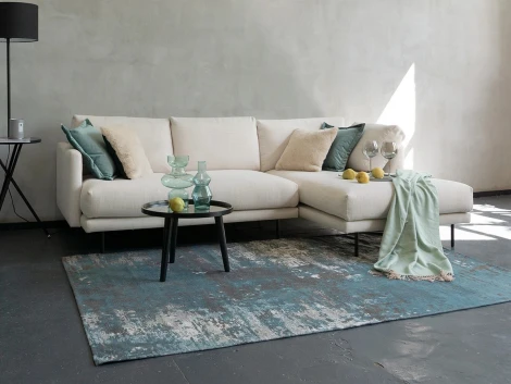 Диван Ricadi угловой ОГОГО (арт.727518), (Ткань,Рогожка/Синий)