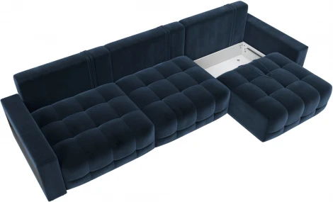 Диван прямой с полками Лига-053 НПБ Лонг Лига Диванов (Велюр) арт.128924