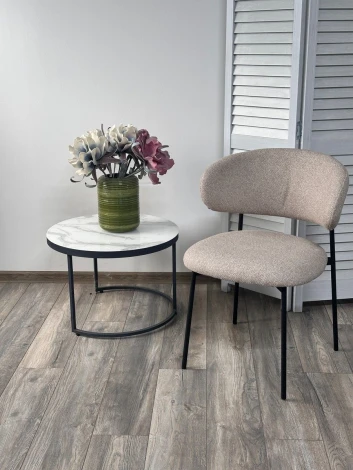 Стул ТРЕНД (TREND) цвет NS04 Крем, букле / черный каркас M-City 64608