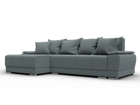 Диван угловой Лига-119 угол левый (ДСП,Брус,Фанера,ЛДС,Рогожка/Серый) Лига Диванов 137086L