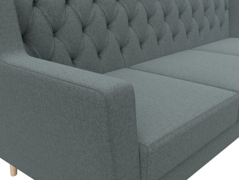 Диван кухонный прямой Брайтон 3 Люкс (Серый/Рогожка) Лига Диванов арт.122454