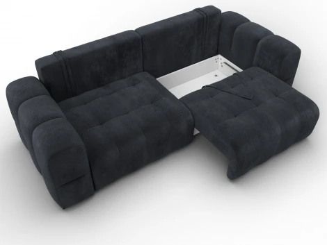 Диван прямой Лига-110 НПБ (ДВП,ДСП,ЛДСП,Брус,Фанера,Велюр/Темно-серый) Лига Диванов 136513