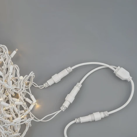 Провод-разветвитель для гирлянд серии F90PRO 0,4м. 2 выхода статика/мерцание IP67 белый Uniel UCX-F90 S2/0.4M/WH