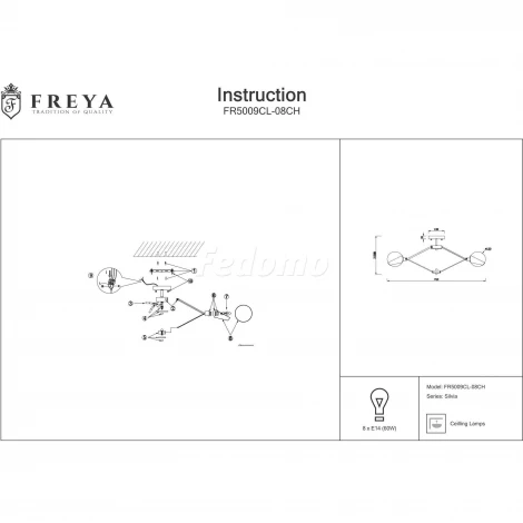Потолочная люстра Freya Silvia FR5009CL-08CH