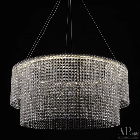 Подвесная люстра светодиодная APL LED Sicilia SH02.73.C.Ni.4000 (220V, хрусталь, на тросе)