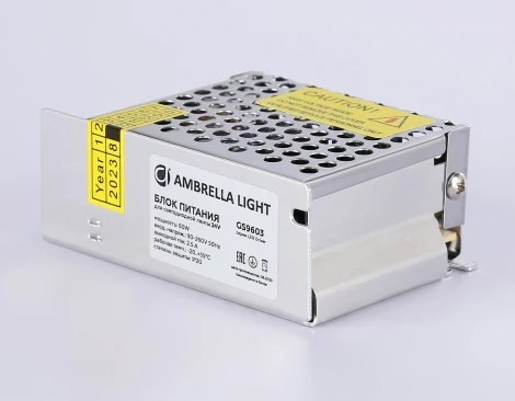 Блок питания Ambrella Illumination GS9603 для светодиодной ленты 24V 60W 2.5A IP20 90-260V