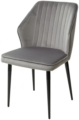 Стул SEATTLE-V СВЕТЛО-СЕРЫЙ #26, велюр / черный каркас