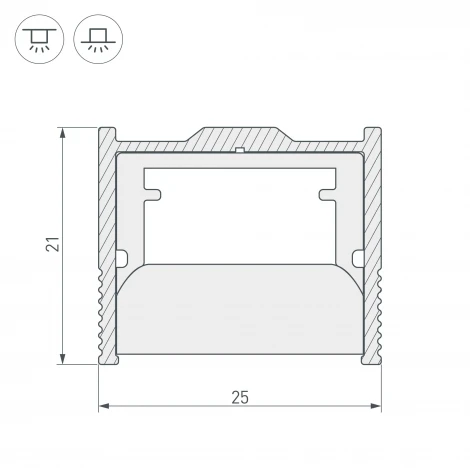 Профиль-держатель WPH-FLOOR22-2000 ANOD (Металл) 023291 Arlight WPH
