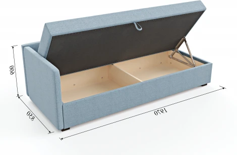 Диван-кровать Arsko Велес Угол левый рогожка голубая