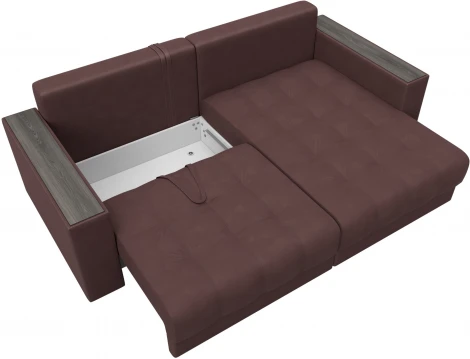 Диван угловой с декором Лига-049 НПБ Лига Диванов (Замша) арт.128477