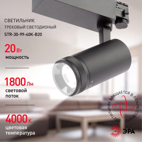 Трековый светильник ЭРА STR-30-99-40K-B20