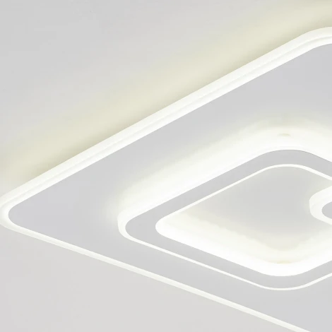 Потолочный светодиодный светильник Escada Rung 10295/3LED 80Вт, металл/акрил, белый (регулировка яркости, 220V, пульт управления)