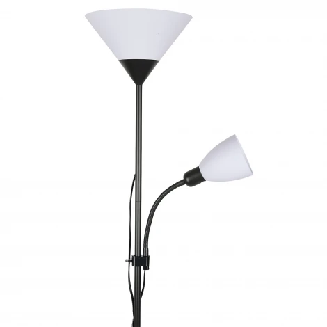 Торшер под лампу Е27 и Е14, 2х60W. Черный/Белый Uniel UML-T520 E27+E14 BLACK/WHITE