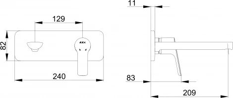 Смеситель E.C.A. Luna 102167606EX-K для раковины, хром