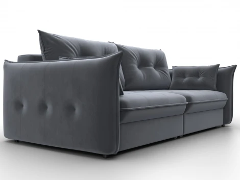 Диван прямой Лига-100 НПБ (ДСП,Фанера/Пластик/Велюр/Серый) Лига Диванов 133650