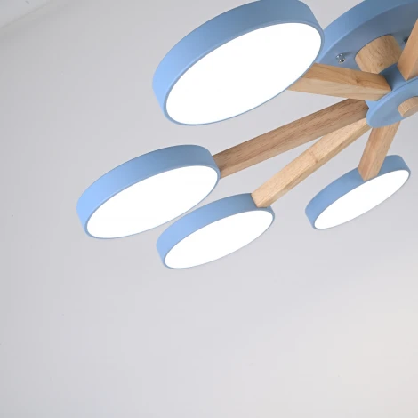 Потолочная люстра Wi-Fi на штанге Turna 8 Blue By ImperiumLoft Turna01 (LED, 220V, пульт управления, голосовое управление, умный дом - Алиса)