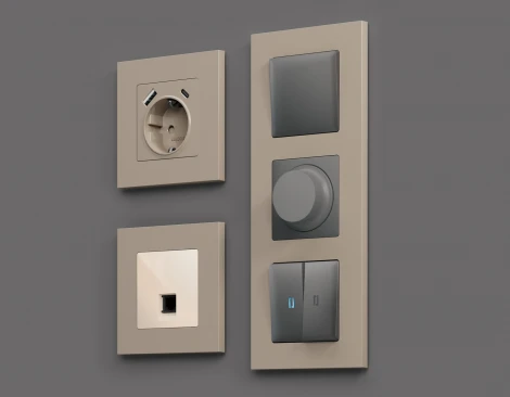 Рамка Ambrella Volt ALFA Qubi (Серо-бежевый матовый) 3-ая AF250363