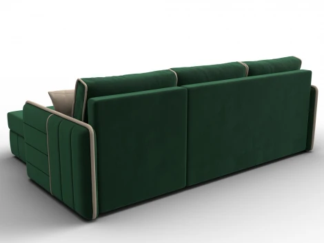 Диван угловой Лига-078 угол универсальный (ДСП/Пластик/Велюр/Зеленый,Бежевый) Лига Диванов 130988