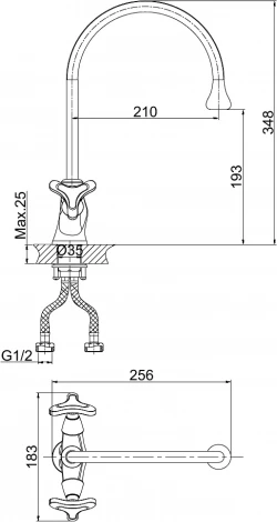 Смеситель D&K Hessen Goethe DA1382441 для кухонной мойки